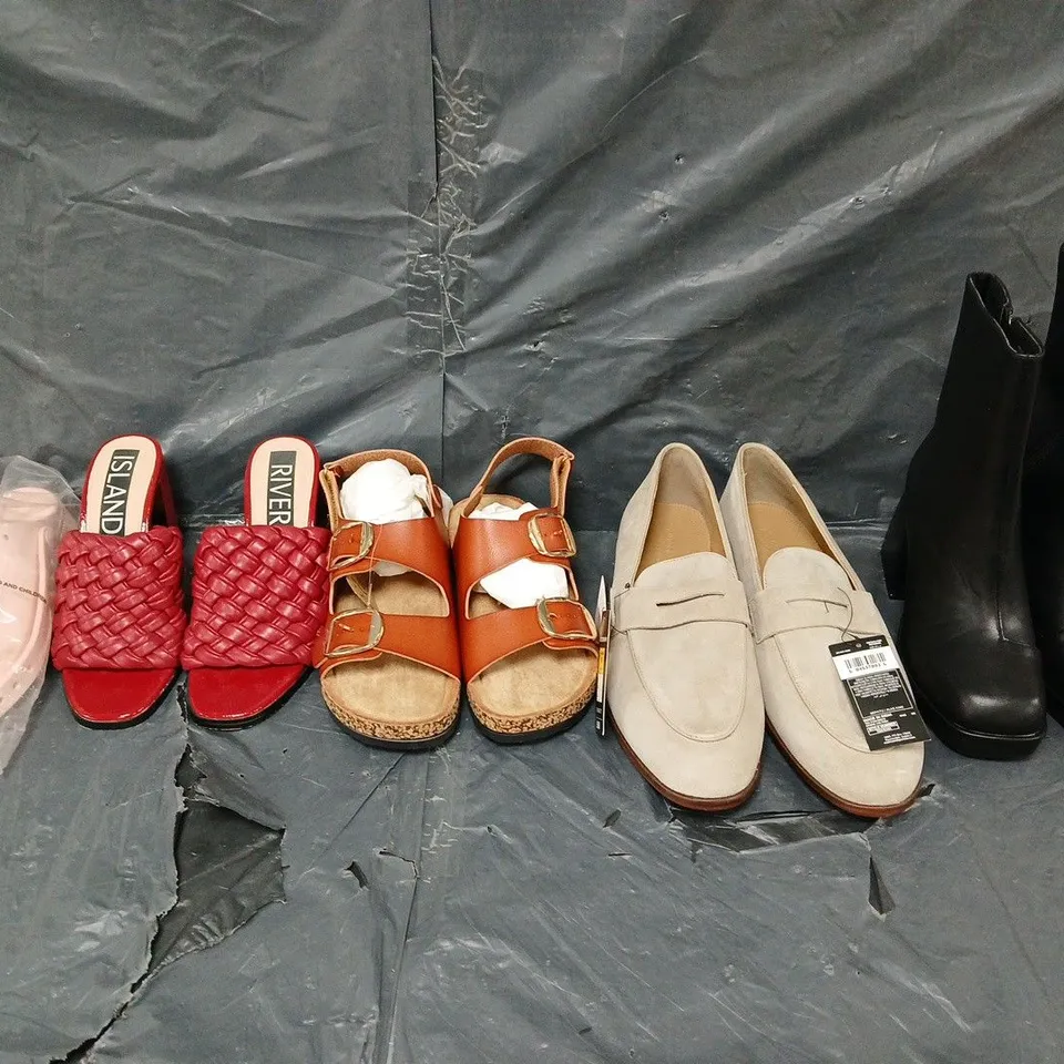 BOX OF APPROXIMATELY 15 PAIRS OF UNBOXED ASSORTED SHOES IN VARIOUS COLOUR, STYLES AND SIZES
