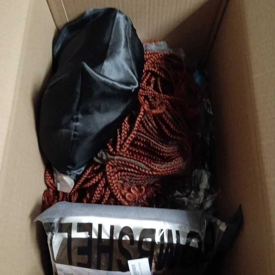 APPROXIMATELY 15 ASSORTED HAIR WIGS, HAIR EXTENSIONS & HAIR CLIPS IN A VARIETY OF LENGTHS & COLOURS 