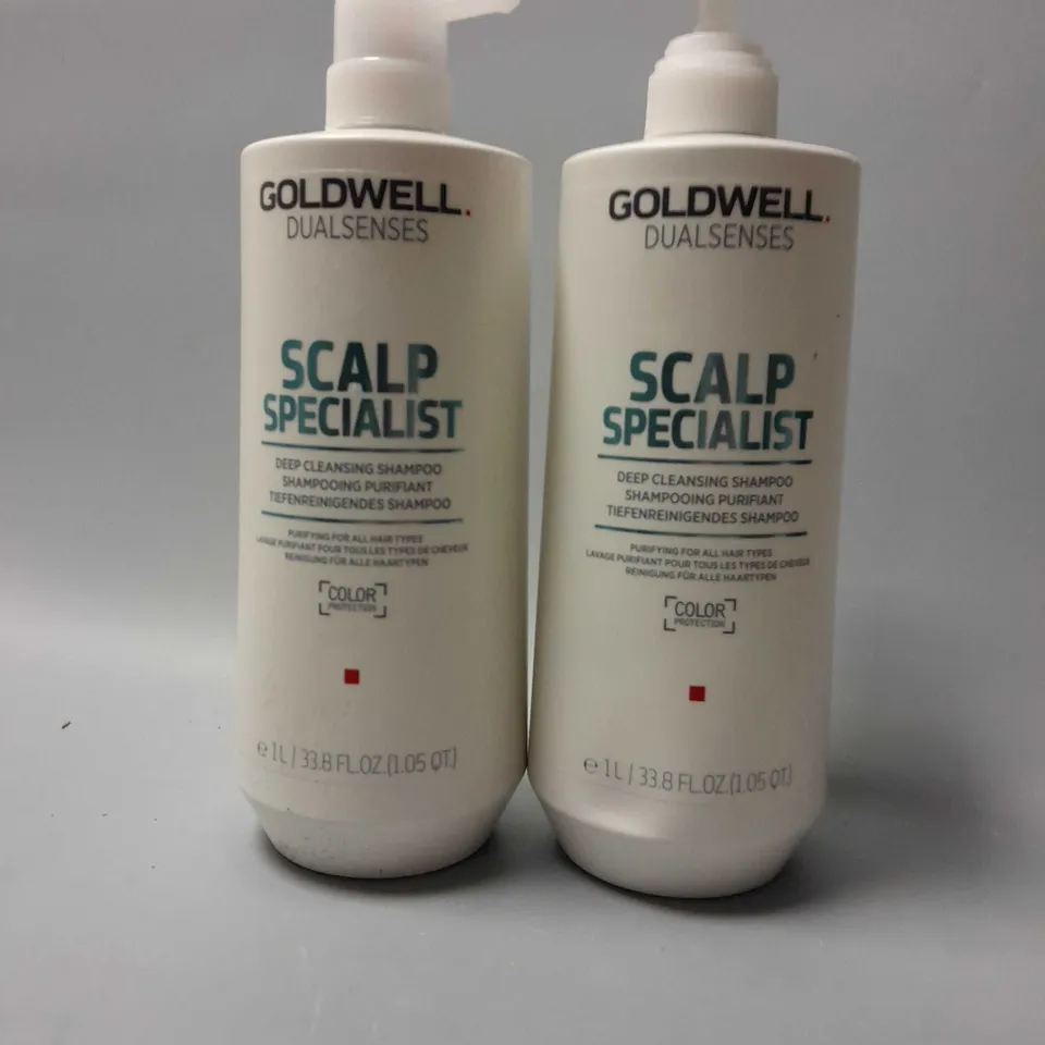 TWO GOLDWELL DUALSENSES SCALP SPECIALIST DEEP CLEANSING SHAMPOO 1L