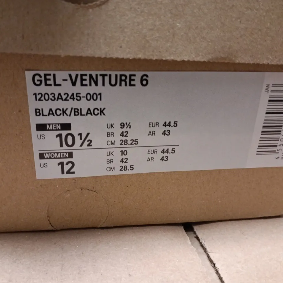 ASICS GEL-VENTURE 6 RUNNING SHOES – BLACK/BLACK SIZE 9.5