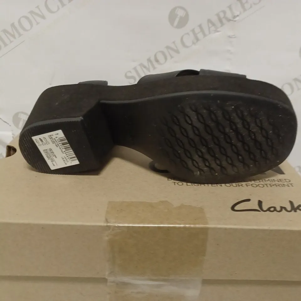 CLARK MARITSA 70 STRAP HEELS IN BLACK LEATHER - 6 UK