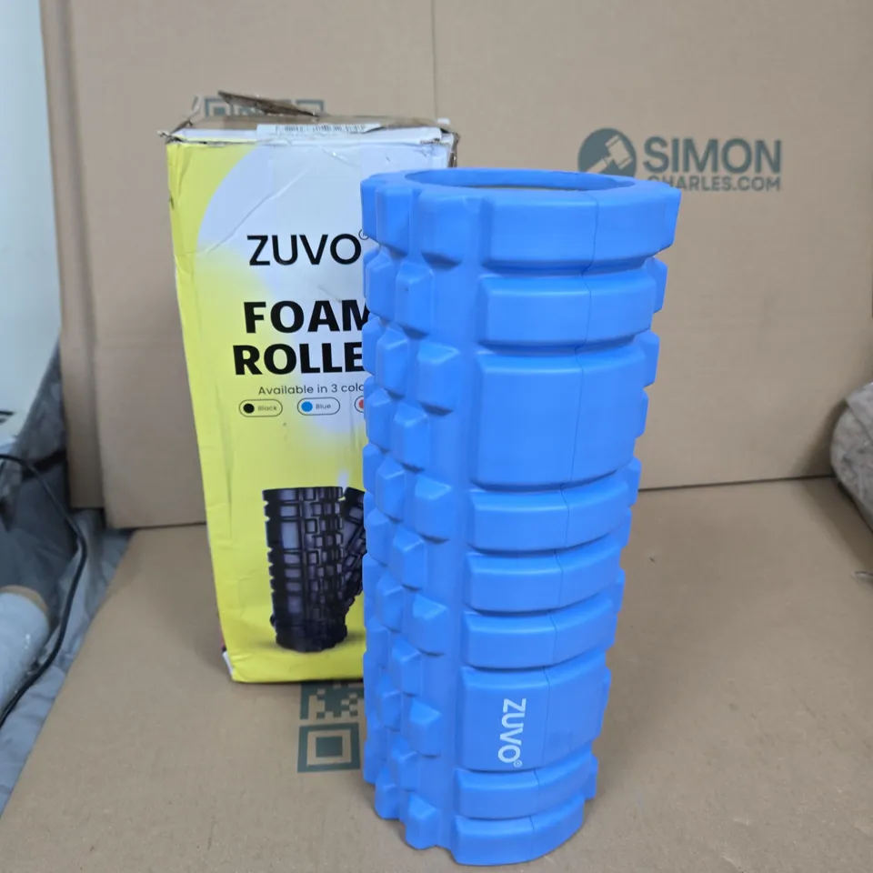 ZUVO FOAM ROLLER – BLUE, RIDGED TEXTURED SURFACE