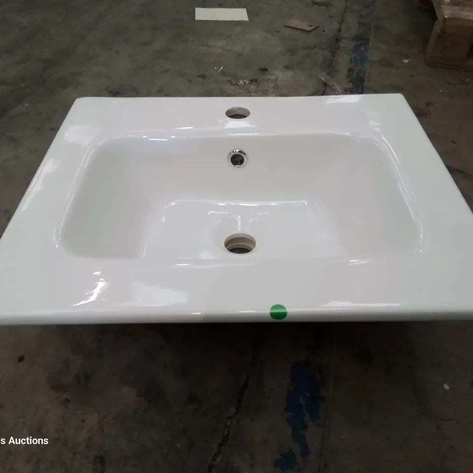 BOXED CANELLI CERAMIC SINGLE TAP VANITY BASIN WHITE 500 × 400mm