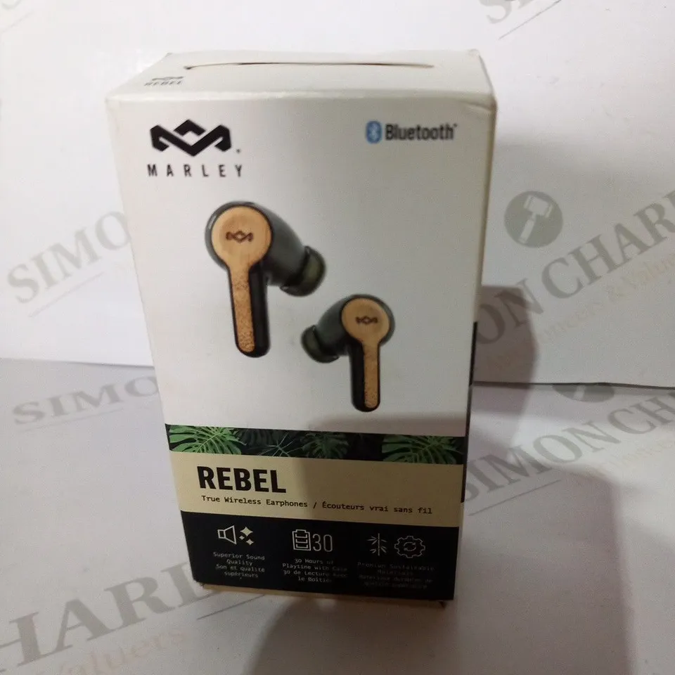 BOXED HOUSE OF MARLEY REBEL TRUE WIRELESS EARPHONES EM-JE121-SB