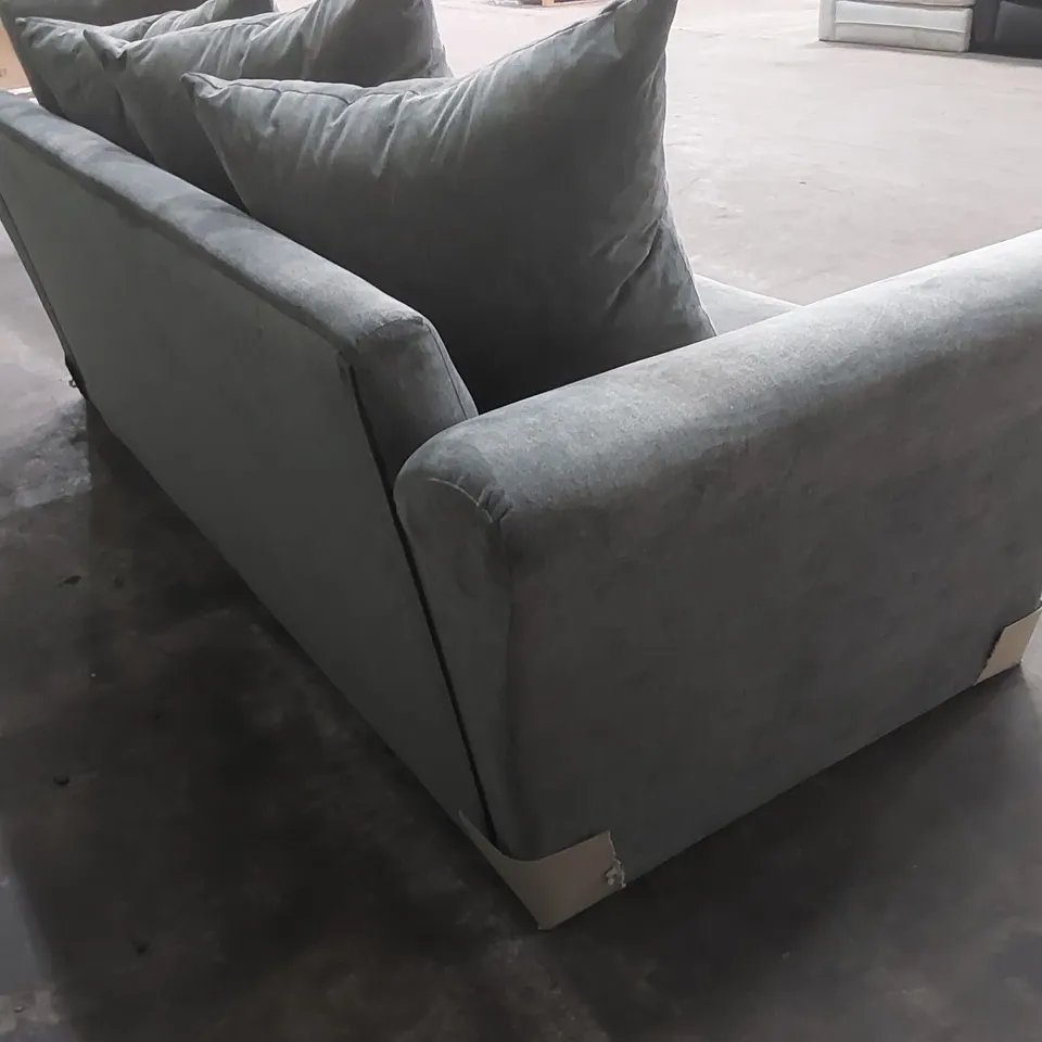 DESIGNER DURY 3 SEATER FABRIC UPHOLSTERED SOFA - GREY