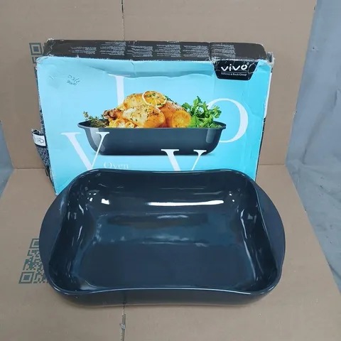 VIVO OVEN RECTANGULAR ENAMEL CASSEROLE DISH – BLACK 