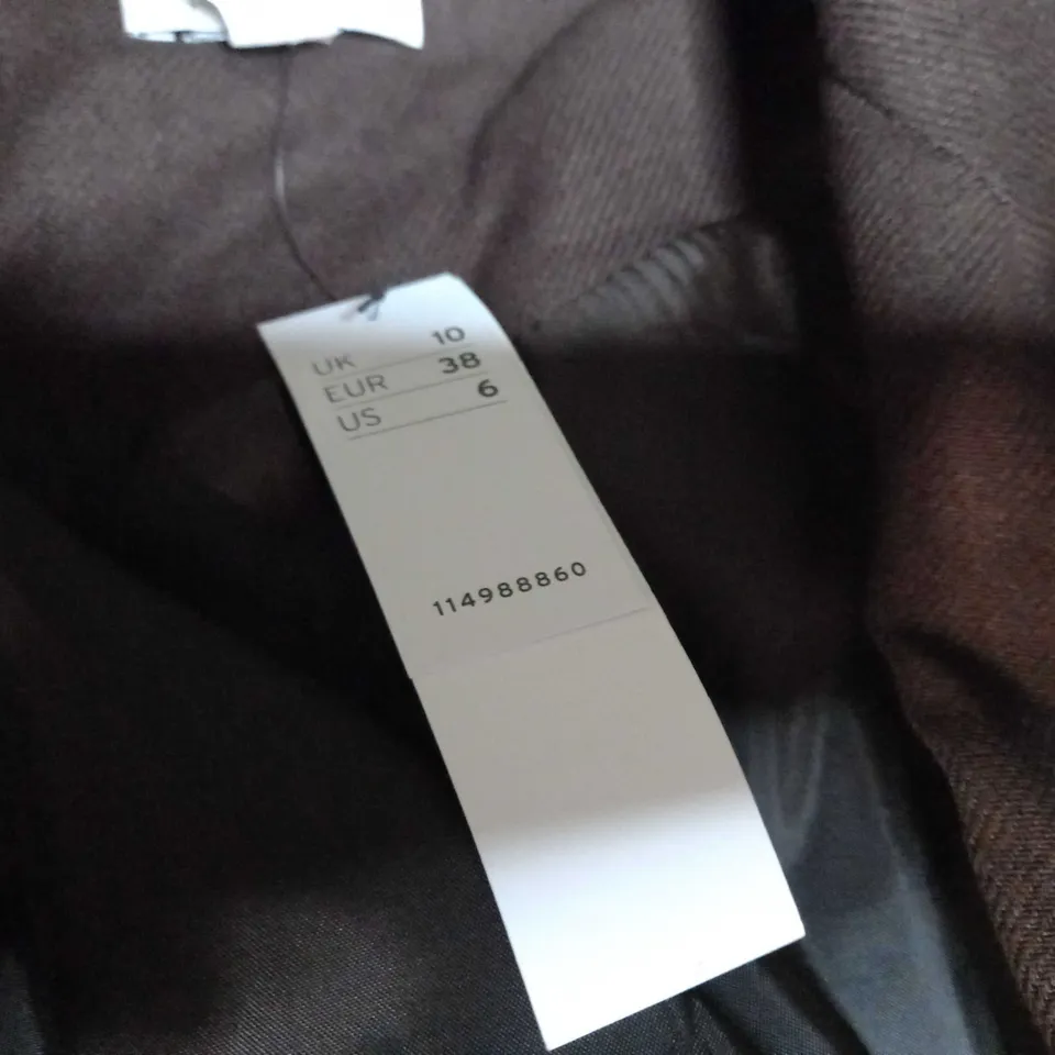 TOPSHOP CHOCOLATE OVERSIZED BLAZER - SIZE 10