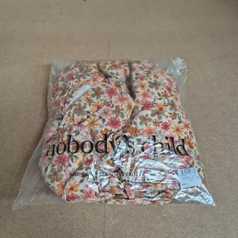 BAGGED NOBODYS CHILD SS CORA MID DRESS IN ORANGE FLORAL MULTI - UK 12