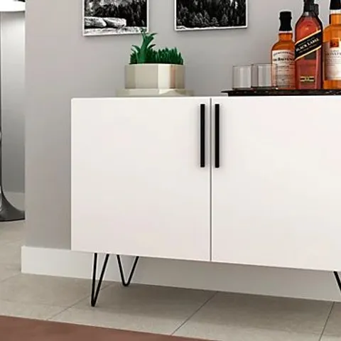 BRAND NEW BOXED OUT & OUT MEMPHIS WHITE SIDEBOARD 90cm