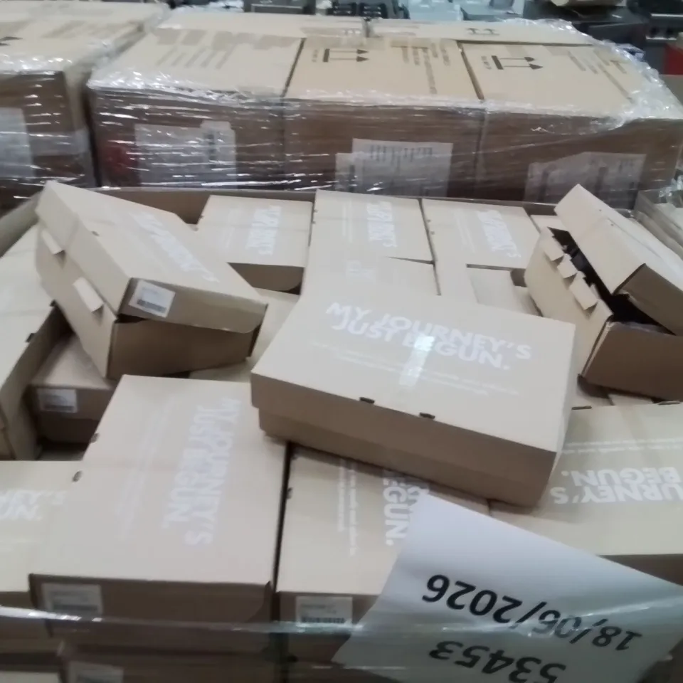 PALLET CONTAINING APPROXIMATELY 88X ASSORTED BRAND NEW DESIGNER SHOES INCLUDING: SIMPLY BE BEIGE SHOES , JD WILLIAMS BLACK SANDALS, JD WILLIAMS BLACK SANDALS