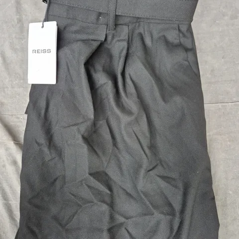 REISS FREJA WIDE-BELTED TAILORED TROUSERS IN BLACK SIZE 16R