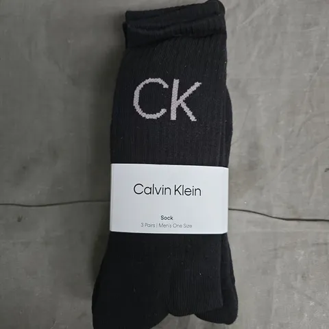 CALVIN KLEIN 3 PACK OF SOCKS IN BLACK ONE SIZE