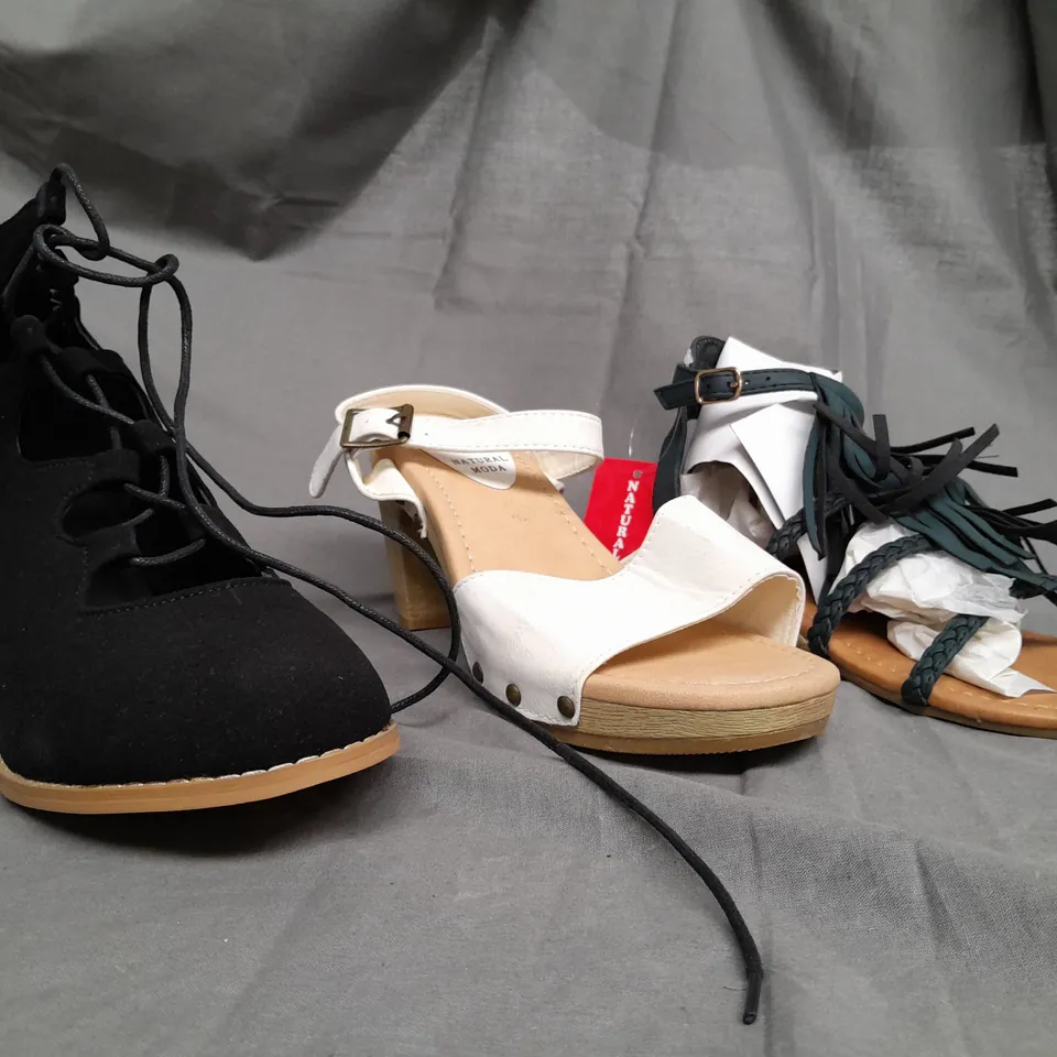 BOX OF APPROX 12 ASSORTED SHOES IN VARIOUS COLOURS & SIZES