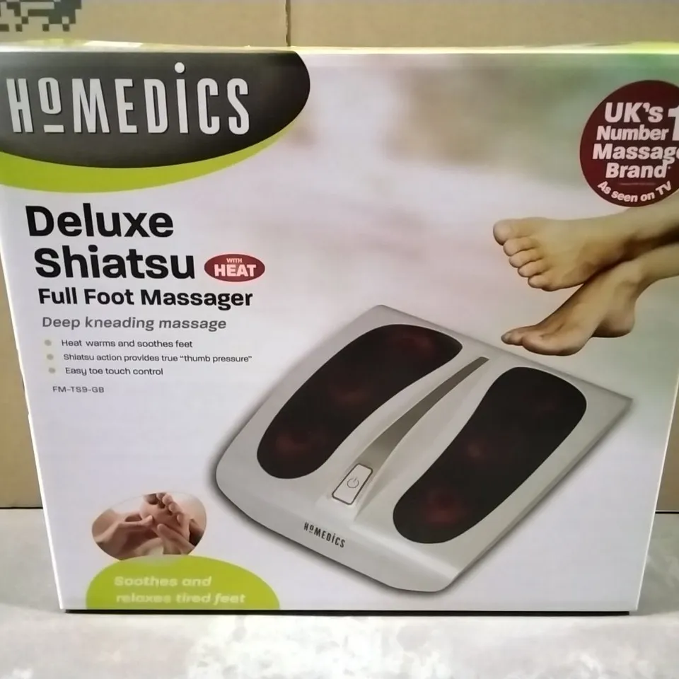 BOXED HOMEDICS DELUXE SHIATSU FOOT MASSAGER WITH HEAT FM-TS9-GB