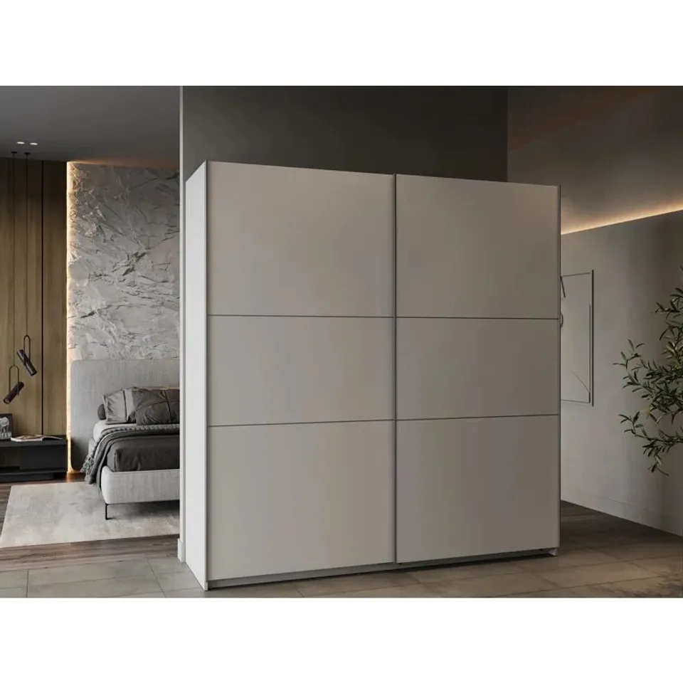 BOXED NIMCO 2 DOOR WARDROBE - WHITE (3 BOXES)