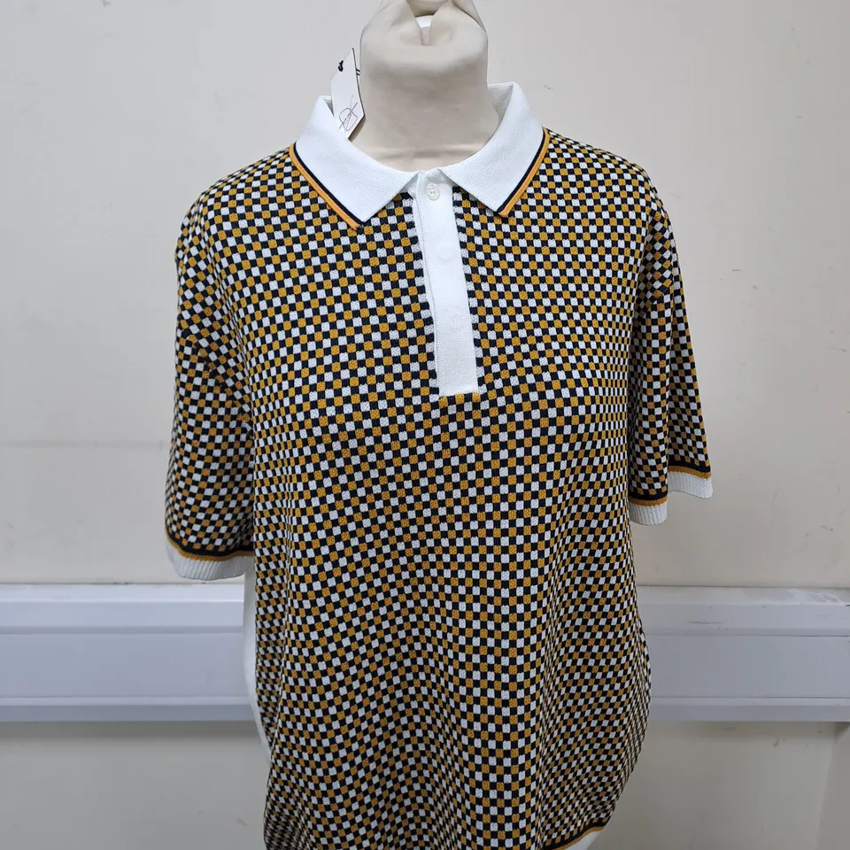 MENS CHEQUERED POLO SHIRT SIZE XL