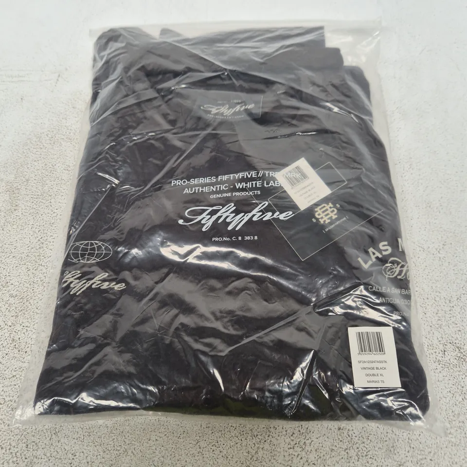FiftyFive Pro-Series Vintage Black T-Shirt – XXL (Double XL)
