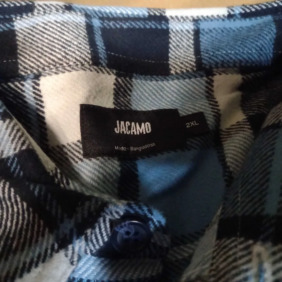 JACAMO BLUE MENS CHECK SHIRT - 2XL