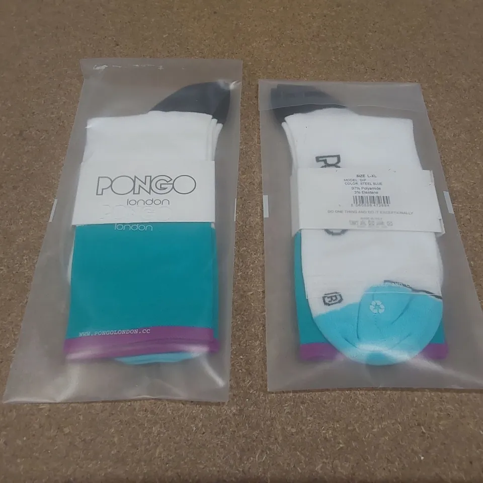 BOX TO CONTAIN A LARGE QUANTITY OF BRAND NEW PAIRS OF PONGO LONDON CYCLING SOCKS // SIZE: L-XL // 1 PAIR PER PACK