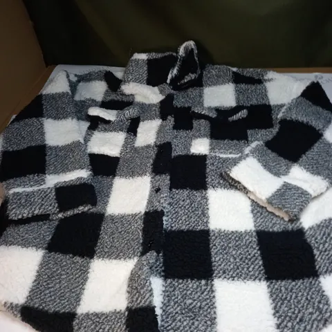 WOMENS CHEQUERED FLEECED BUTTON COAT SIZE 4XL