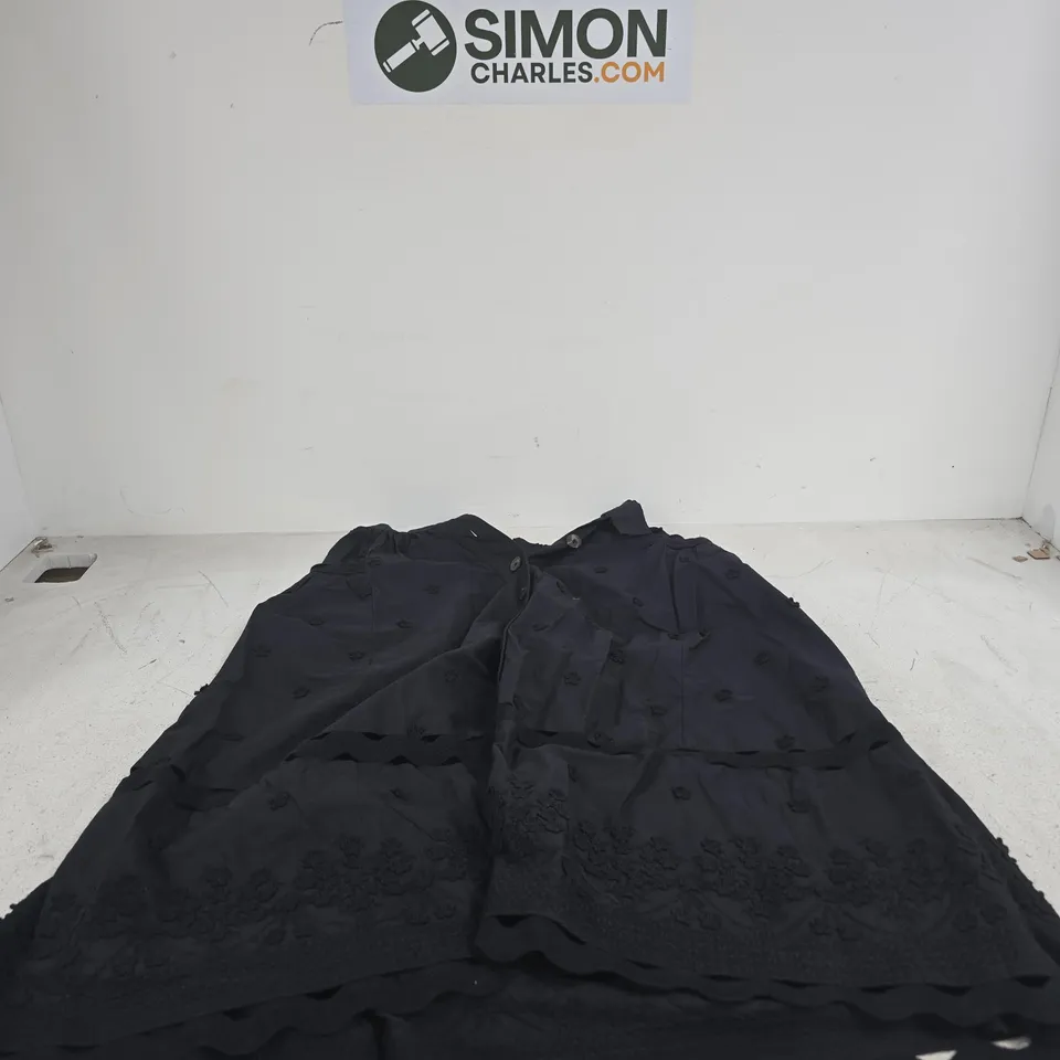 MONSOON BLACK BUTTON UP SKIRT SMALL