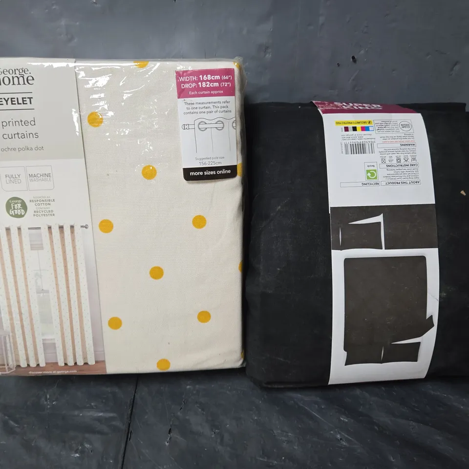 BOX OF APPROXIMATELY 10 ASSORTED BEDDING AND CURTAINS IN VARIOUS STYLES, SIZES, AND COLOURS TO INCLUDE DUVET SETS AND PILLOWCASES, ETC - COLLECTION ONLY