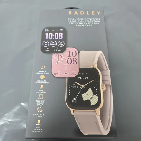 RADLEY LONDON SMARTWATCH β GOLD-TONE CASE WITH PINK LEATHER STRAP