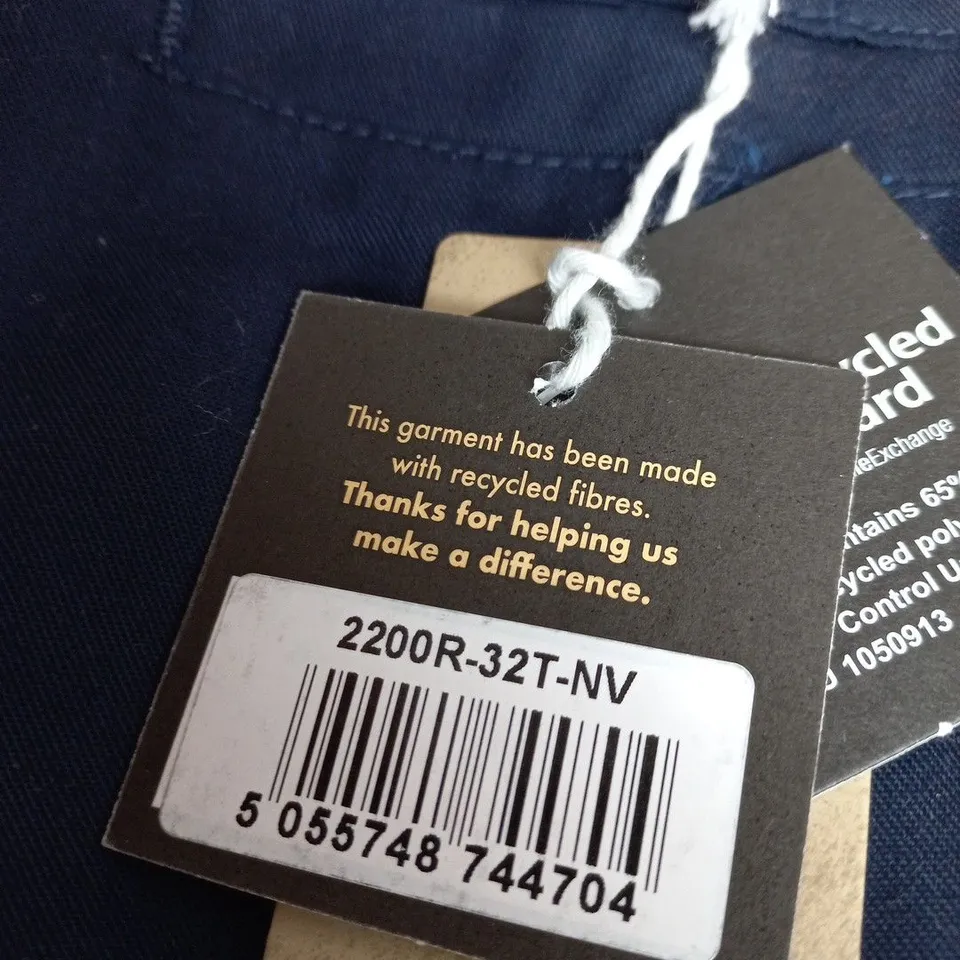 NAVY TROUSERS WITH RECYCLED FIBRES, WAIST UK 32 (ORIGINAL 32T) – MEN