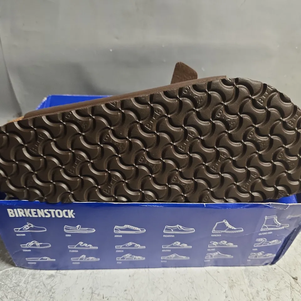 BOXED PAIR OF BIRKENSTOCK ARIZONA IN DARK BROWN - SIZE 46