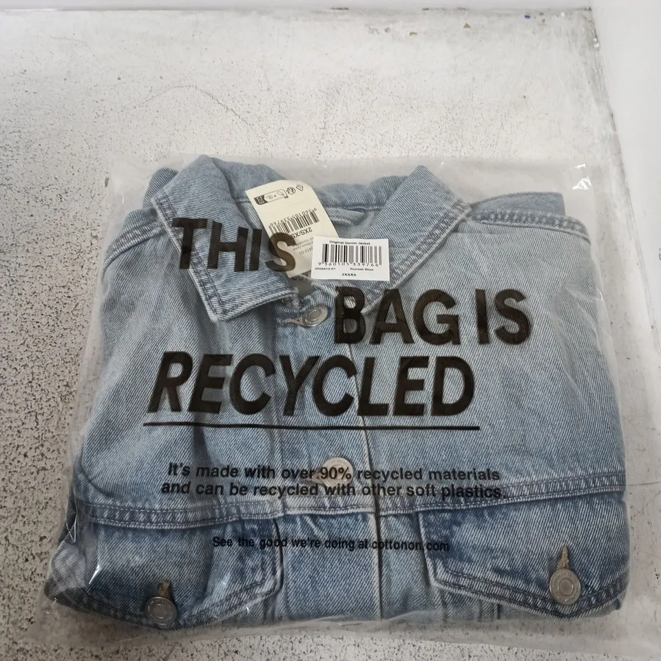 APPROXIMATELY 8 BAGGED ORIGINAL DENIM JACKETS IN SUNSET BLUE - 2XS/XS