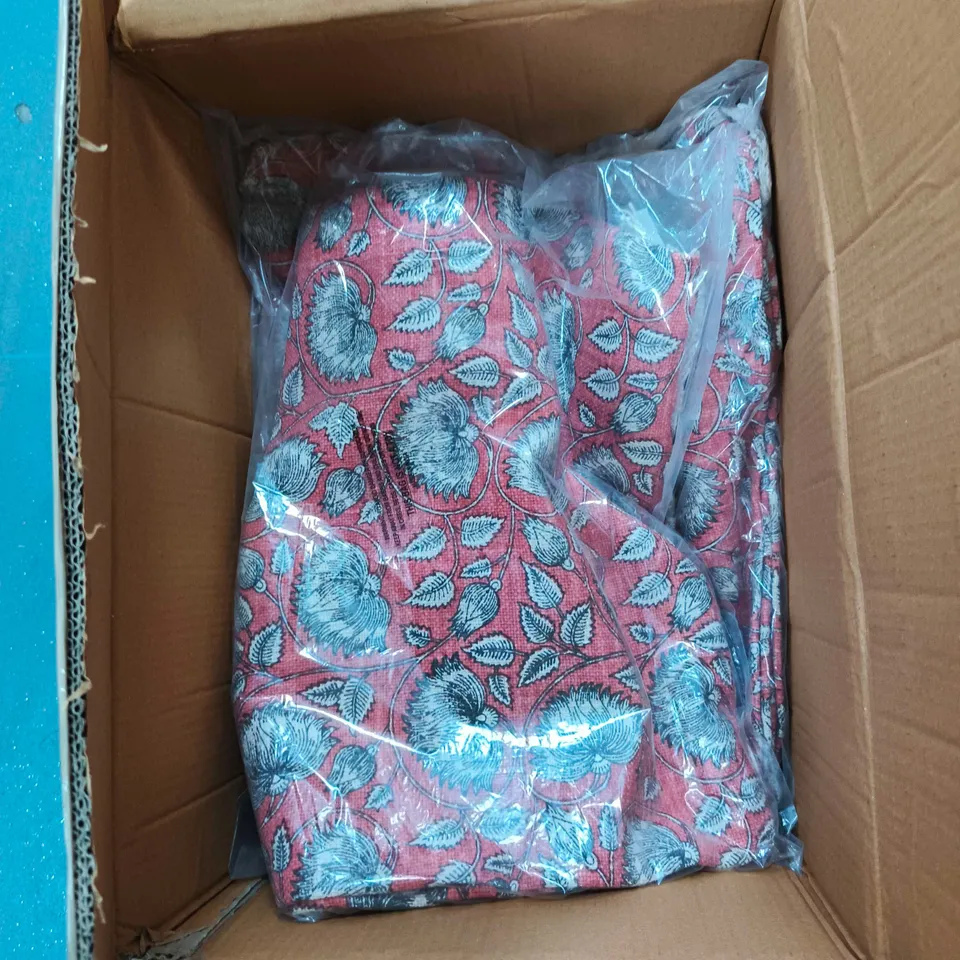 BOX OF APPROXIMATELY 8 HANDICRAFT (MADE IN INDIA) RUGS SIZE UNSPECIFIED