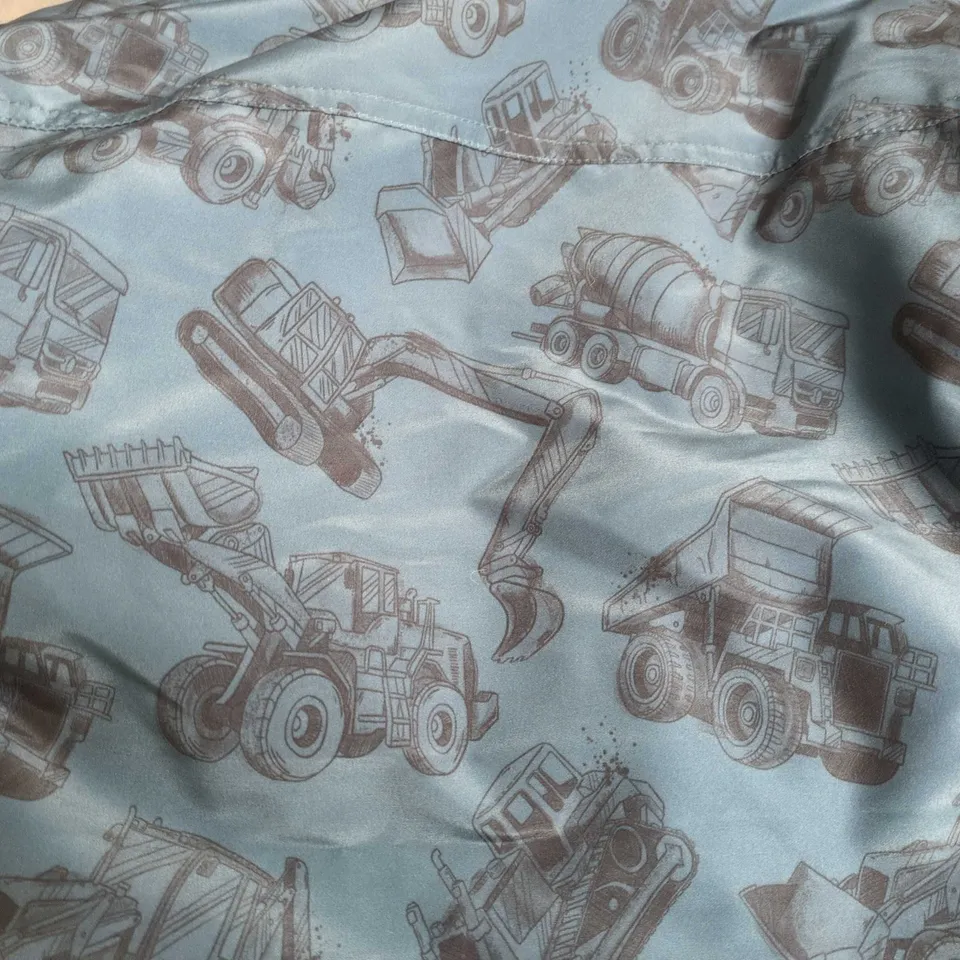 NEXT VEHICLE THEMED ZIP THROUGH HOODED KIDS COAT IN TEAL - 6/7 YRS