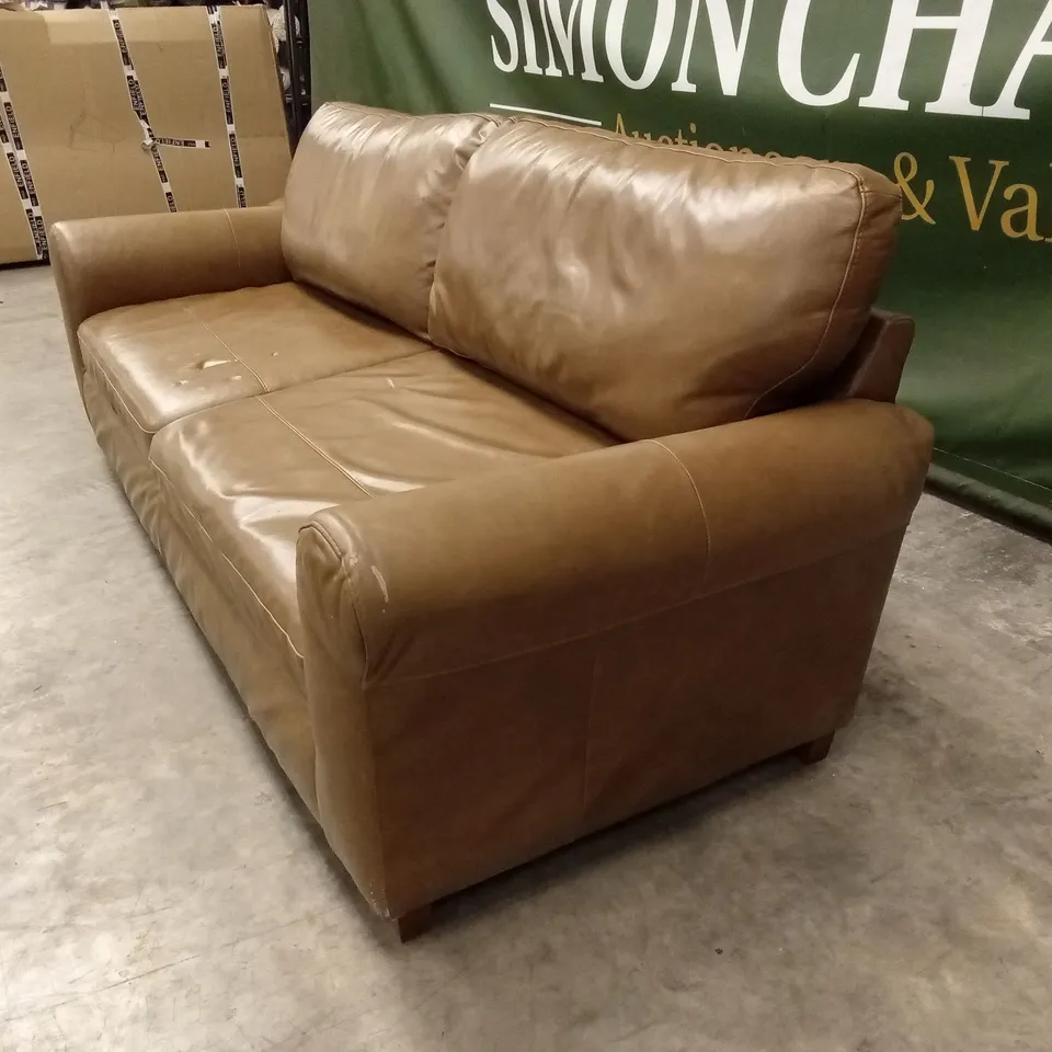 BAILEY 4 SEATER LEATHER SOFA - TAN RRP £849