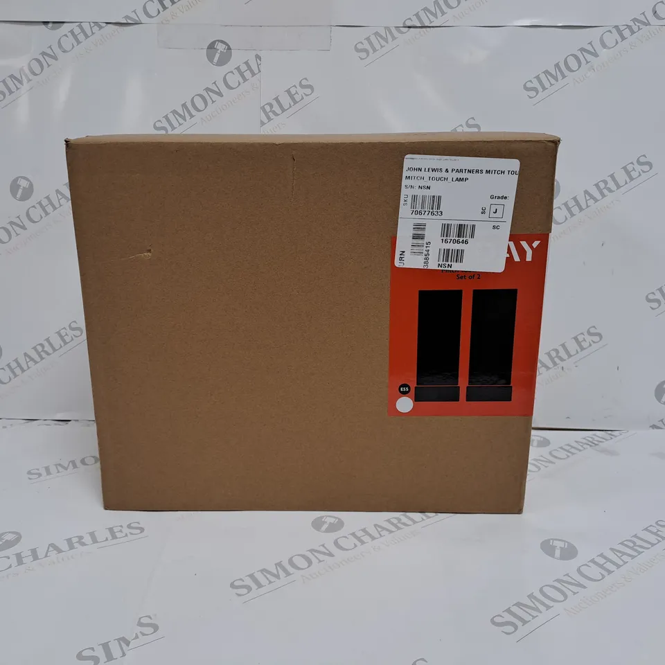 BOXED JOHN LEWIS SET OF 2 MITCH TOUCH LAMP 