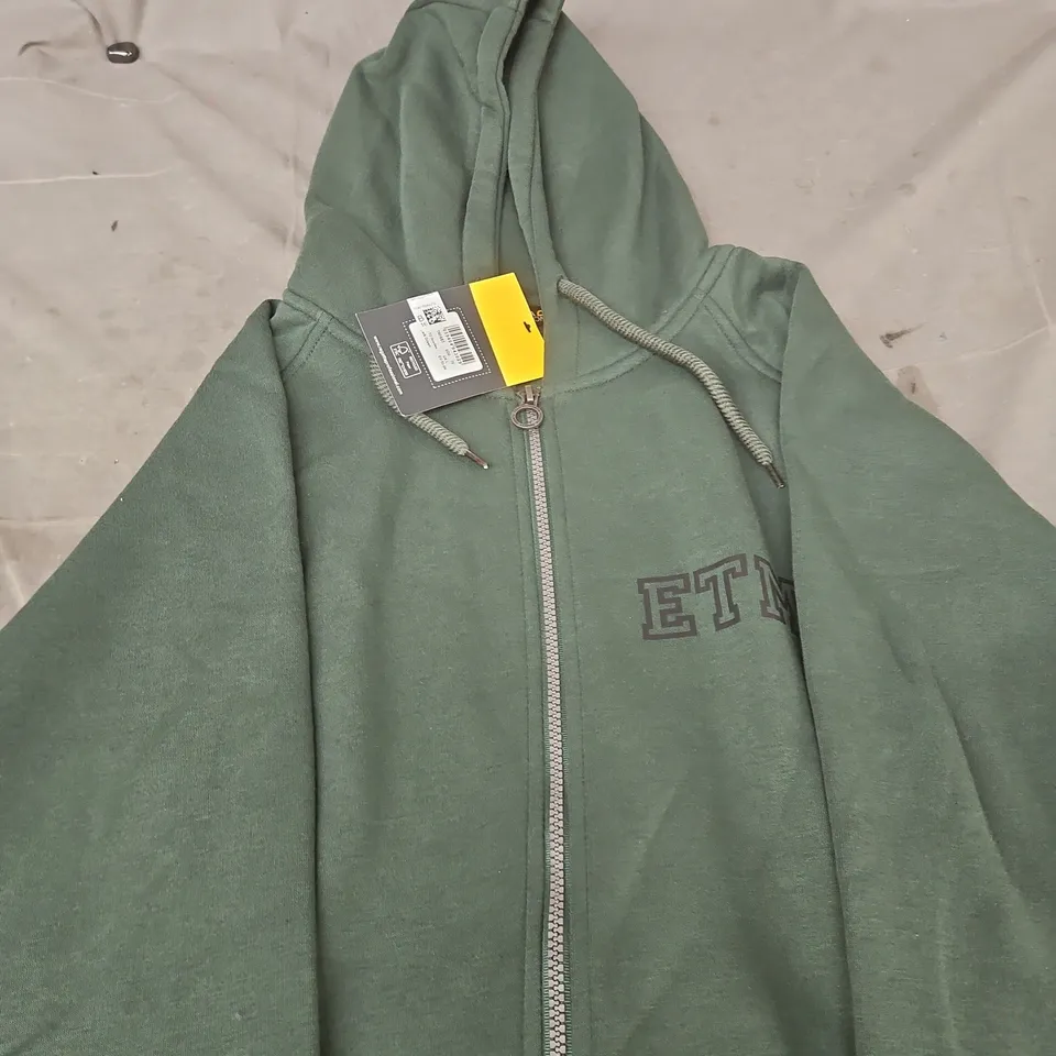 REGATTA PROFESSIONAL GREEN ZIP-UP HOODIE WITH CHEST LOGO SIZE L