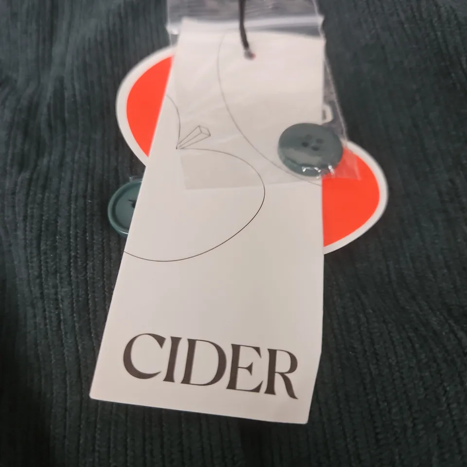 CIDER DARK GREEN CORDUROY SHIRT SIZE 2XL