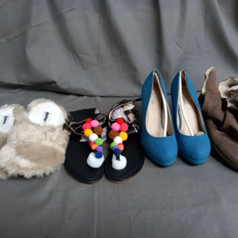LARGE QUANTITY OF ASSORTED WOMENS SHOES IN VARIOUS SIZES, COLOURS AND STYLES