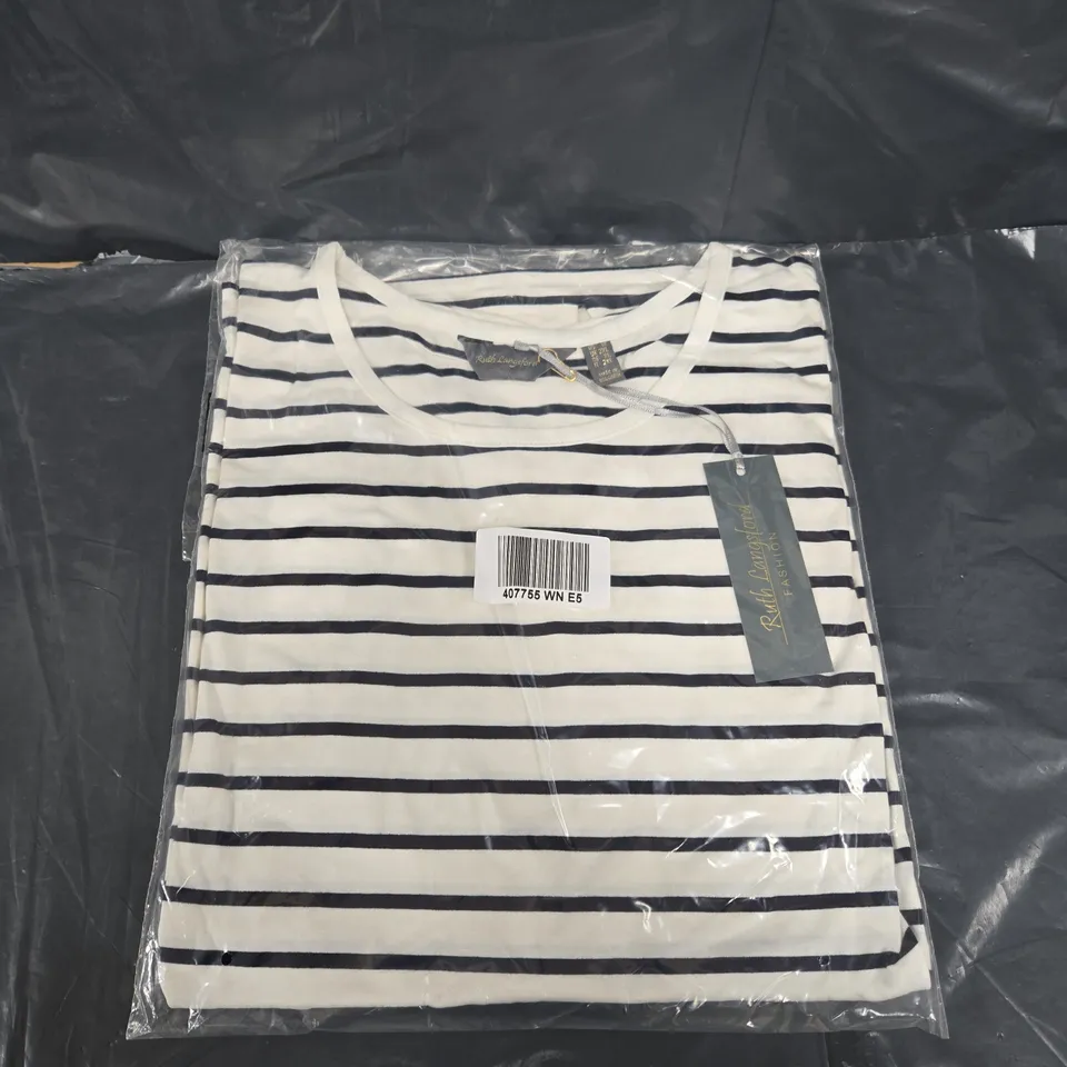 BOX OF APPROXIMATELY 12 RUTH LANGSFORD STRIPE LONG SLEEVE TOP