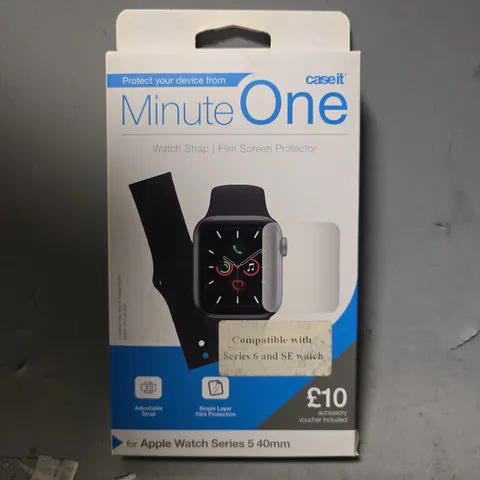 BOX OF APPROXIMATELY 40 MINUTE ONE APPLE WATCH SERIES 5 40MM WATCH STRAP FILM SCREEN PROTECTOR