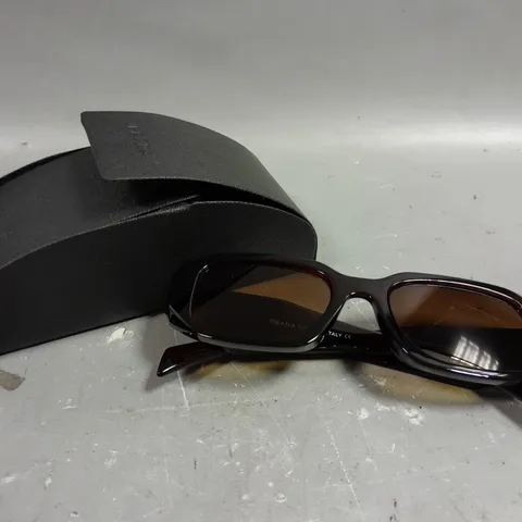 PRADA SPR17WS BROWN FRAMED LOGO SUNGLASSES