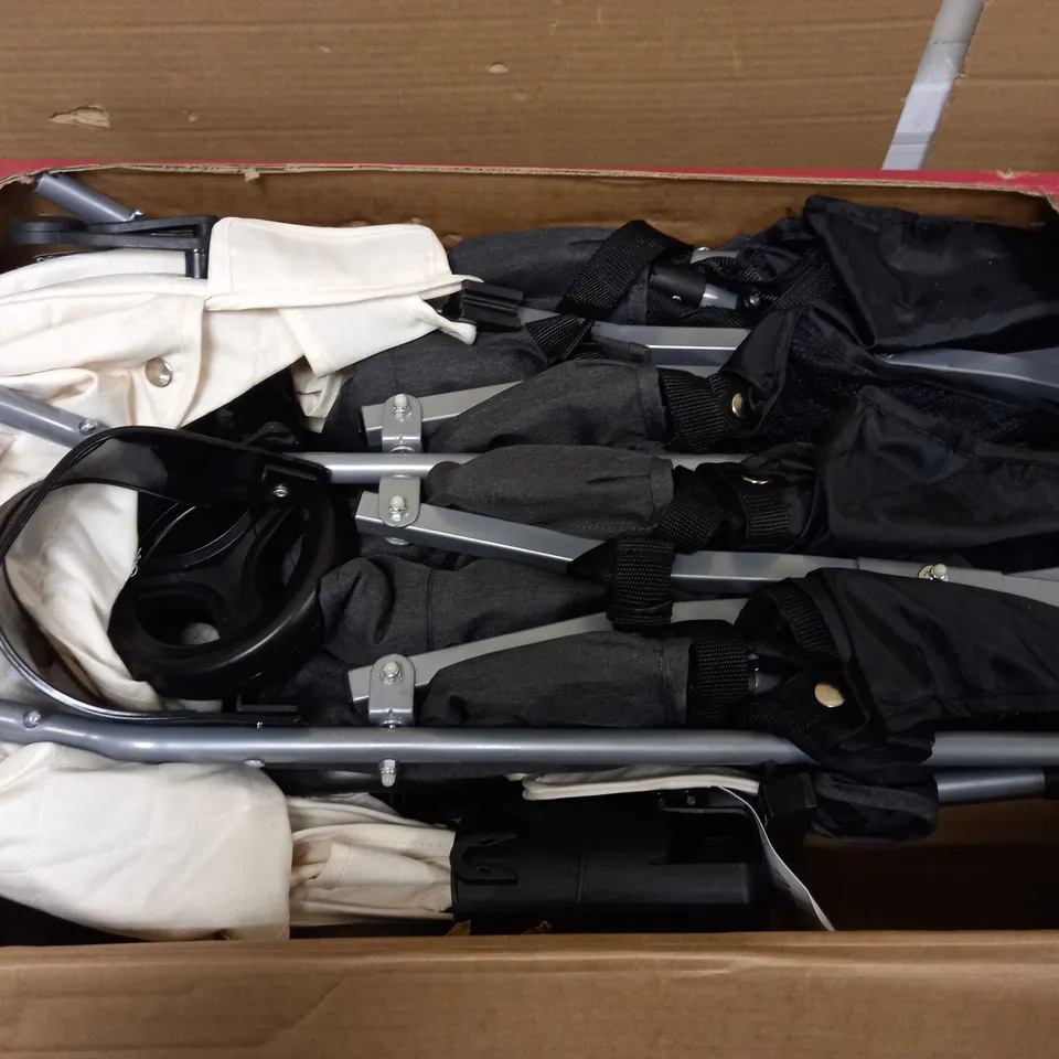 CREAM MELANGE DOUBLE STROLLER - COLLECTION ONLY RRP £149.99