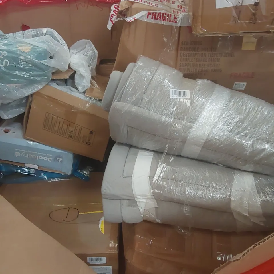 PALLET OF ASSORTED PRODUCTS AND ITEMS TO INCLUDE:STEAM SPOT CLEANER,BABY PLAYPEN.