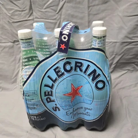6 X S.PELLEGRINO CARBONATED NATURAL MINERAL WATERS - 6 X 1L