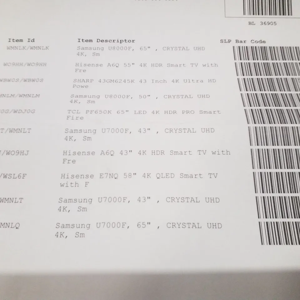 PALLET CONTAINING 10 DAMAGED TVS