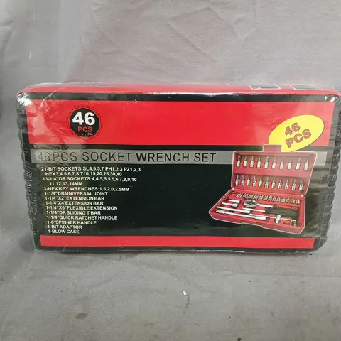 SEALED 46-PIECE SOCKET WRENCH SET - RED/BLACK BOX
