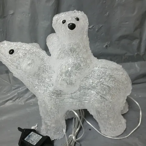 ACRYLIC MUMMY AND BABY POLAR BEAR OUTDOOR