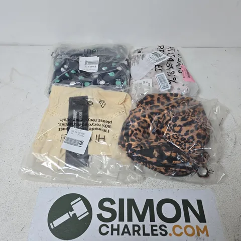 APPROXIMATELY 23 ASSORTED CLOTHING ITEMS IN VARIOUS SIZES, STYLES & SIZES TO INCLUDE BEIGE PUFFER COAT , BLACK LINEN TROUSERS , SHARPER SWIMSUIT , ETC - COLLECTION ONLY 