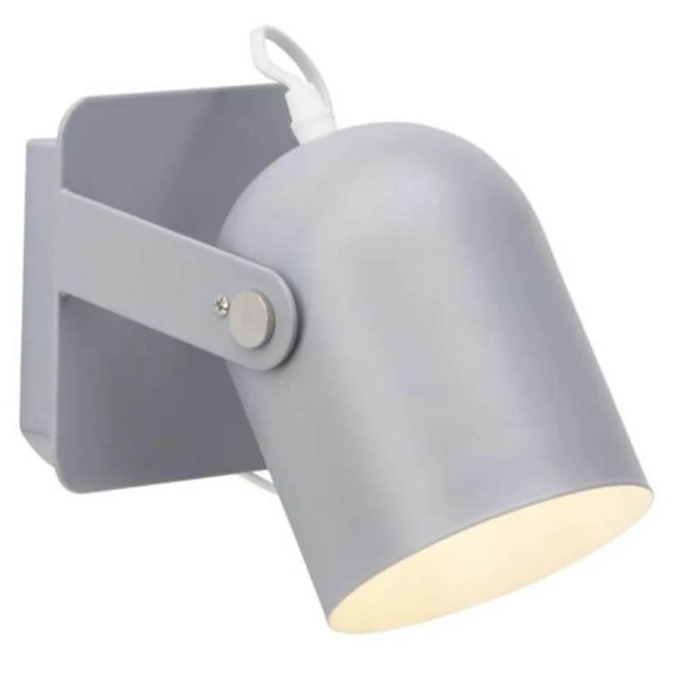 BOXED BRILLIANT YAN 1 LIGHT  WALL SPOTLIGHT SWING  ARM, GREY 29CM H X 12.5CM W X 23CM D