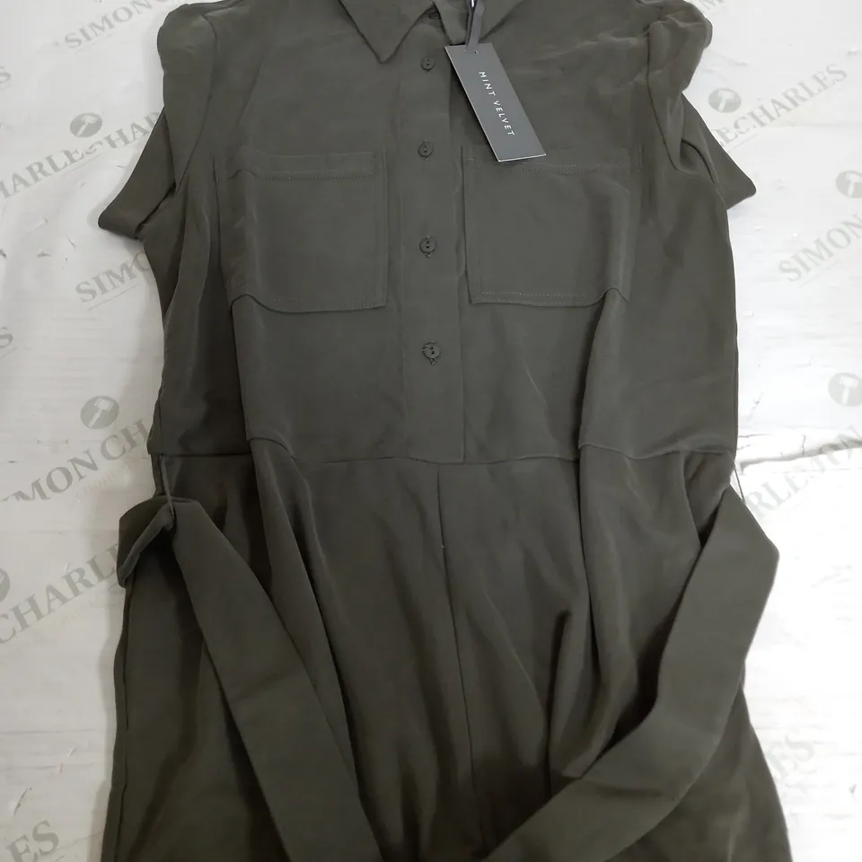 MINT VELVET UTILITY BELT JERSEY PLAYSUIT - SMALL