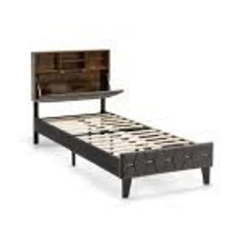 BOXED COSTWAY SINGLE BED FRAME WITH HEADBOARD